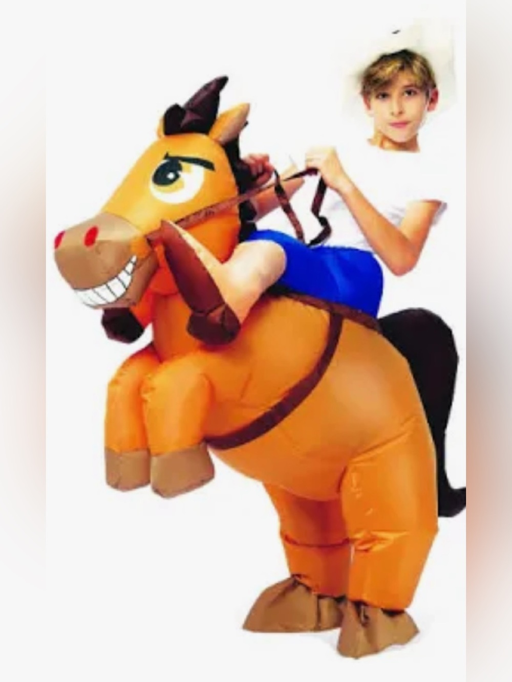 Halloween Kids Inflatable Orange Horse Ride-On Costume